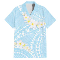 Polynesian Vintage Floral Family Matching Long Sleeve Bodycon Dress and Hawaiian Shirt Azure Motifs - Polynesian Pride