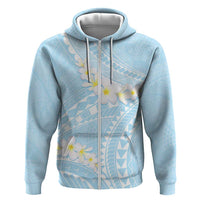 Polynesian Vintage Floral Hoodie Azure Motifs - Polynesian Pride