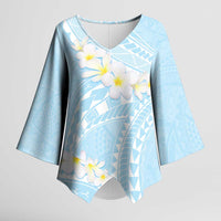 Polynesian Vintage Floral Kimono Sleeve Blouse Azure Motifs - Polynesian Pride