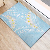 Polynesian Vintage Floral Rubber Doormat Azure Motifs - Polynesian Pride