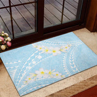 Polynesian Vintage Floral Rubber Doormat Azure Motifs - Polynesian Pride