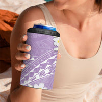 Polynesian Vintage Floral 4 in 1 Can Cooler Tumbler Lavender Motifs - Polynesian Pride