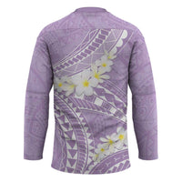 Polynesian Vintage Floral Hockey Jersey Lavender Motifs - Polynesian Pride