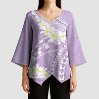 Polynesian Vintage Floral Kimono Sleeve Blouse Lavender Motifs - Polynesian Pride