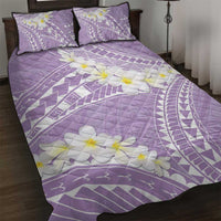 Polynesian Vintage Floral Quilt Bed Set Lavender Motifs - Polynesian Pride