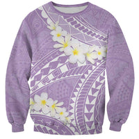Polynesian Vintage Floral Sweatshirt Lavender Motifs - Polynesian Pride