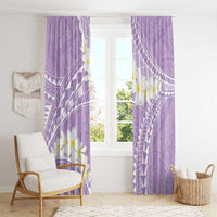Polynesian Vintage Floral Window Curtain Lavender Motifs - Polynesian Pride