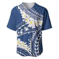 Polynesian Vintage Floral Baseball Jersey Navy Blue Motifs - Polynesian Pride