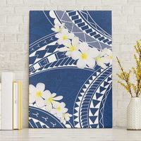 Polynesian Vintage Floral Canvas Wall Art Navy Blue Motifs - Polynesian Pride