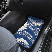 Polynesian Vintage Floral Car Mats Navy Blue Motifs - Polynesian Pride
