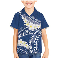 Polynesian Vintage Floral Family Matching Mermaid Dress and Hawaiian Shirt Navy Blue Motifs - Polynesian Pride