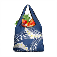 Polynesian Vintage Floral Grocery Bag Navy Blue Motifs - Polynesian Pride