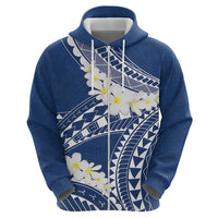 Polynesian Vintage Floral Hoodie Navy Blue Motifs - Polynesian Pride