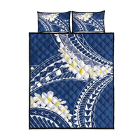 Polynesian Vintage Floral Quilt Bed Set Navy Blue Motifs - Polynesian Pride
