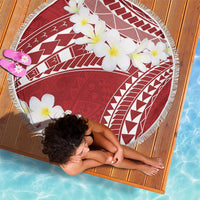 Polynesian Vintage Floral Beach Blanket Scarlet Motifs - Polynesian Pride