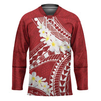 Polynesian Vintage Floral Hockey Jersey Scarlet Motifs LT7 Unisex Scarlet - Polynesian Pride