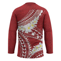Polynesian Vintage Floral Hockey Jersey Scarlet Motifs LT7 - Polynesian Pride