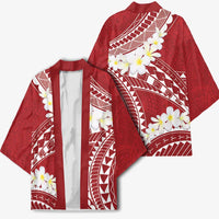 Polynesian Vintage Floral Kimono Scarlet Motifs - Polynesian Pride
