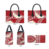 Polynesian Vintage Floral Leather Bag Scarlet Motifs - Polynesian Pride