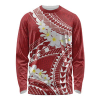 Polynesian Vintage Floral Long Sleeve Shirt Scarlet Motifs - Polynesian Pride