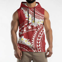 Polynesian Vintage Floral Sleeveless Hoodie Scarlet Motifs - Polynesian Pride