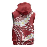 Polynesian Vintage Floral Sleeveless Zip Hoodie Scarlet Motifs - Polynesian Pride