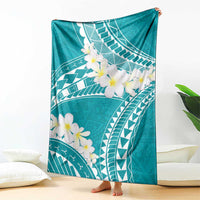 Polynesian Vintage Floral Blanket Teal Motifs - Polynesian Pride