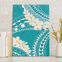 Polynesian Vintage Floral Canvas Wall Art Teal Motifs - Polynesian Pride