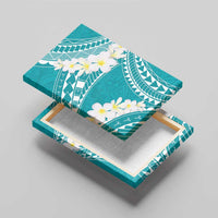 Polynesian Vintage Floral Canvas Wall Art Teal Motifs - Polynesian Pride