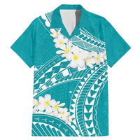 Polynesian Vintage Floral Family Matching Mermaid Dress and Hawaiian Shirt Teal Motifs - Polynesian Pride