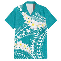 Polynesian Vintage Floral Family Matching Puletasi and Hawaiian Shirt Teal Motifs - Polynesian Pride