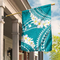 Polynesian Vintage Floral Garden Flag Teal Motifs - Polynesian Pride