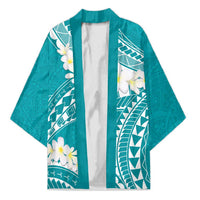 Polynesian Vintage Floral Kimono Teal Motifs - Polynesian Pride