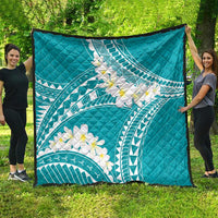 Polynesian Vintage Floral Quilt Teal Motifs - Polynesian Pride