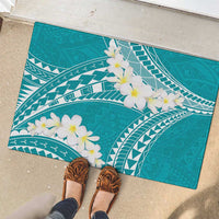 Polynesian Vintage Floral Rubber Doormat Teal Motifs - Polynesian Pride
