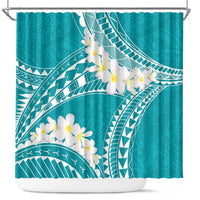 Polynesian Vintage Floral Shower Curtain Teal Motifs - Polynesian Pride