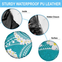 Polynesian Vintage Floral Spare Tire Cover Teal Motifs - Polynesian Pride