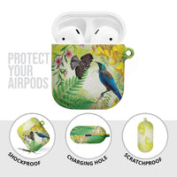 New Zealand Maori Mahuru AirPods Case Tui With Pikawakawa Spring Colors LT7 - Polynesian Pride