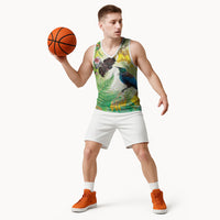 New Zealand Maori Mahuru Basketball Jersey Tui With Pikawakawa Spring Colors LT7 - Polynesian Pride