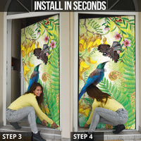 New Zealand Maori Mahuru Door Cover Tui With Pikawakawa Spring Colors LT7 - Polynesian Pride