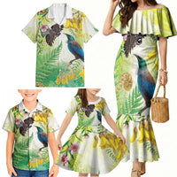 New Zealand Maori Mahuru Family Matching Mermaid Dress and Hawaiian Shirt Tui With Pikawakawa Spring Colors LT7 - Polynesian Pride