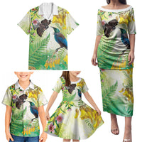 New Zealand Maori Mahuru Family Matching Puletasi and Hawaiian Shirt Tui With Pikawakawa Spring Colors LT7 - Polynesian Pride