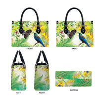New Zealand Maori Mahuru Leather Bag Tui With Pikawakawa Spring Colors LT7 - Polynesian Pride
