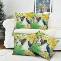 New Zealand Maori Mahuru Pillow Cover Tui With Pikawakawa Spring Colors LT7 - Polynesian Pride
