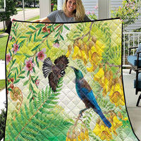 New Zealand Maori Mahuru Quilt Tui With Pikawakawa Spring Colors LT7 Multicolor - Polynesian Pride
