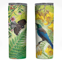 New Zealand Maori Mahuru Skinny Tumbler Tui With Pikawakawa Spring Colors LT7 Multicolor - Polynesian Pride