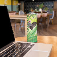 New Zealand Maori Mahuru Skinny Tumbler Tui With Pikawakawa Spring Colors LT7 - Polynesian Pride
