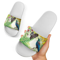 New Zealand Maori Mahuru Slide Sandals Tui With Pikawakawa Spring Colors LT7 - Polynesian Pride