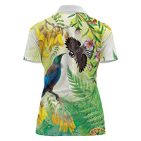 New Zealand Maori Mahuru Women Polo Shirt Tui With Pikawakawa Spring Colors LT7 - Polynesian Pride
