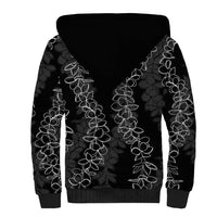 Hawaii Plumeria Lei Sherpa Hoodie Aloha Festive Vibe